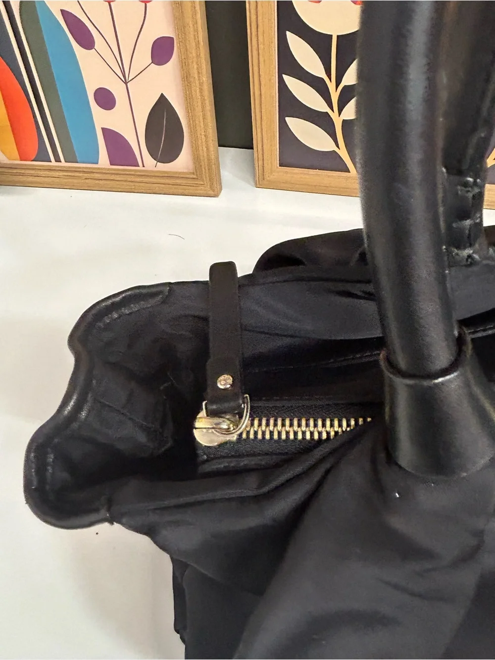 Kate Spade New York Stevie nylon slouchy hobo with leather trim. Large